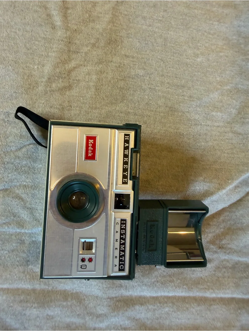 Kodak Hawkeye Instamatic Camera in Dark Green and Silver